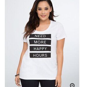 Torrid plus size 2X need more happy hours t-shirt